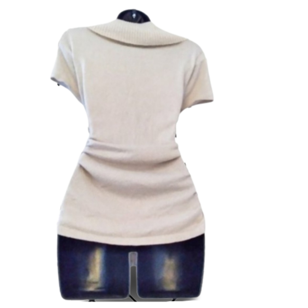 APT. 9 Metallic Cowl Neck Short Sleeve Ruched Sweater - Picture 3 of 14